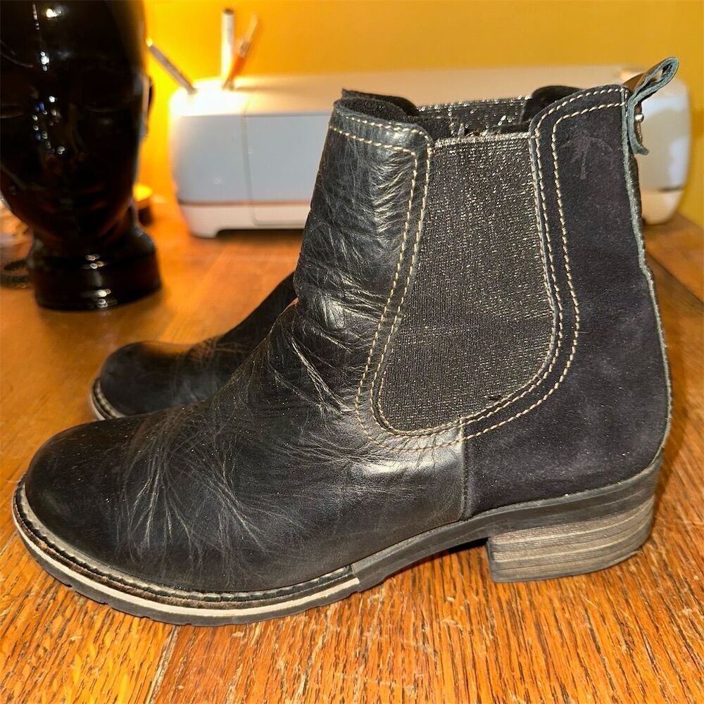 Dromedaris Women's Kourtney Black Leather Ankle Bootie Size 9 Casual